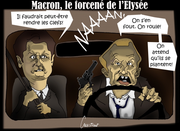 Macron ne veut pas rendre les clefs.JPG