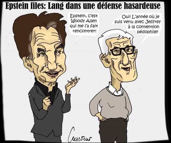 epstein,caricature,woody allen,jack lang,cartoon