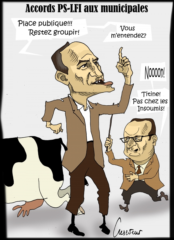 Glucksmann et Hollande peinent à se faire respecter.JPG