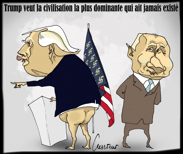 trump,poutine,iiieme reich,caricature,cartoon