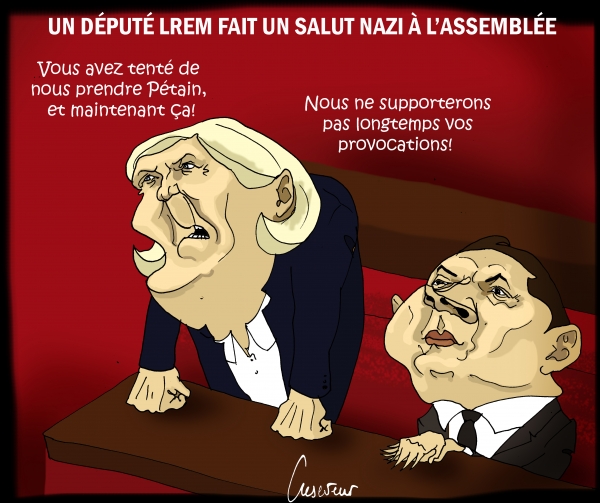 Le Pen se plaint d'un salut nazi.JPG