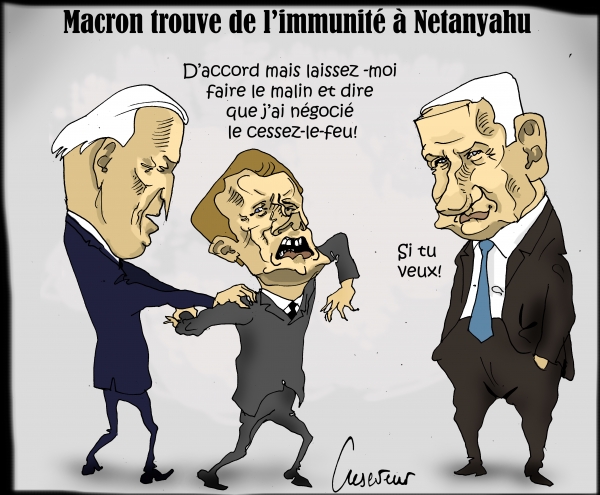 Macron trouve de l'immunité à Netanyahu.JPG
