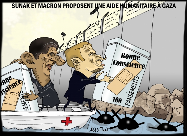 Sunak et Macron à l'aide de Gaza.JPG
