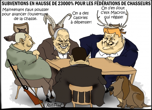 Les chasseurs gavés par Macron.JPG