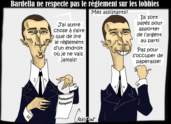 Bardella, Bruxelles, parlement européen, règlement, lobbies, 