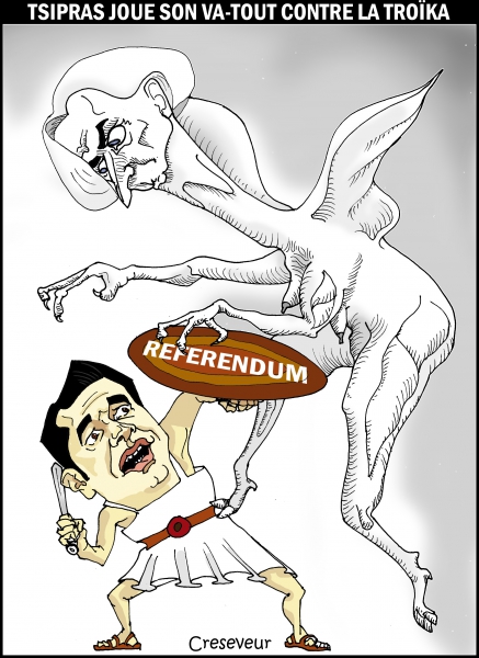 Tsipras brandit l'arme du referendum.JPG